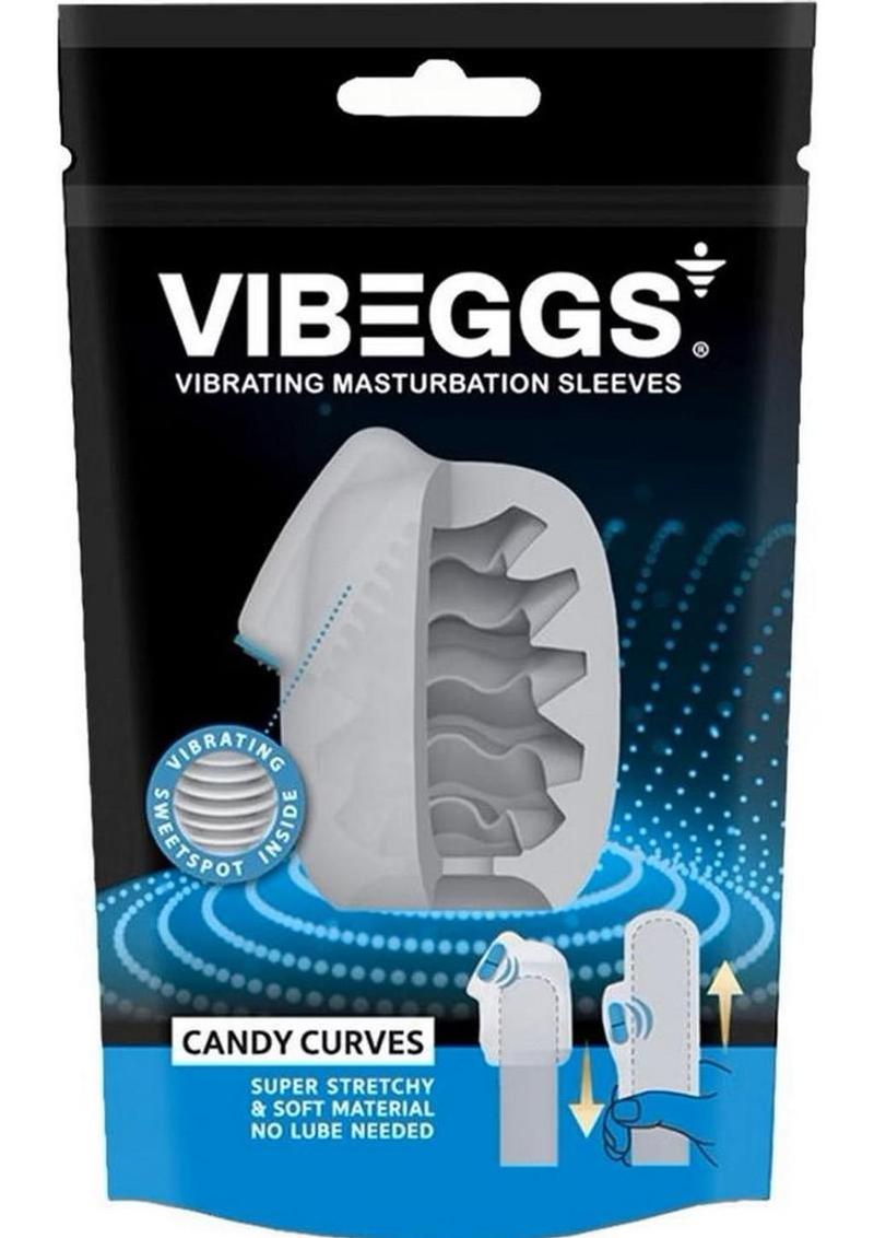 VIBEGGS Candy Curves Unisex Masturbation Egg - White/Blue