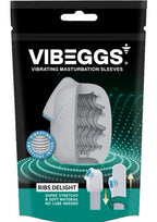 VIBEGGS Ribs Delight Unisex Masturbation Egg - White/Blue