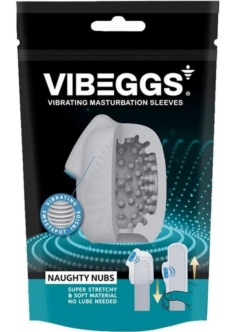 VIBEGGS Naughty Nubs Unisex Masturbation Egg - White/Blue