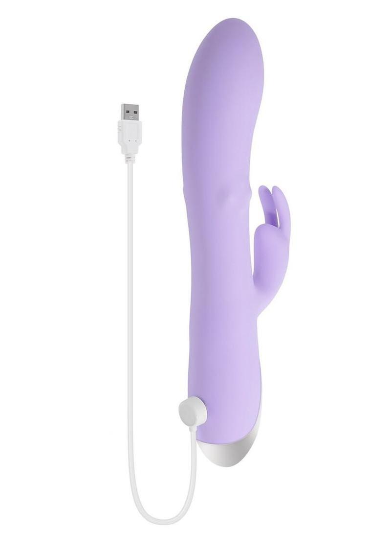 Spinderella Rechargeable Silicone Rabbit Vibrator - Purple