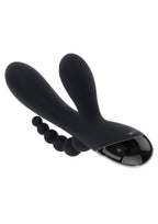 Selopa Triple Aces Rechargeable Silicone Triple Rabbit Vibrator - Black
