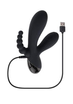 Selopa Triple Aces Rechargeable Silicone Triple Rabbit Vibrator - Black