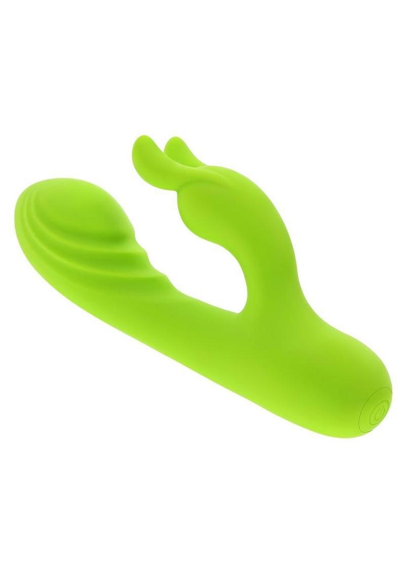 Brat Bunny Rechargeable Silicone Rabbit Vibrator - Green
