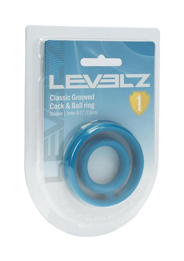 Levelz Classic Grooved Silicone Cock & Ball Ring - Teal