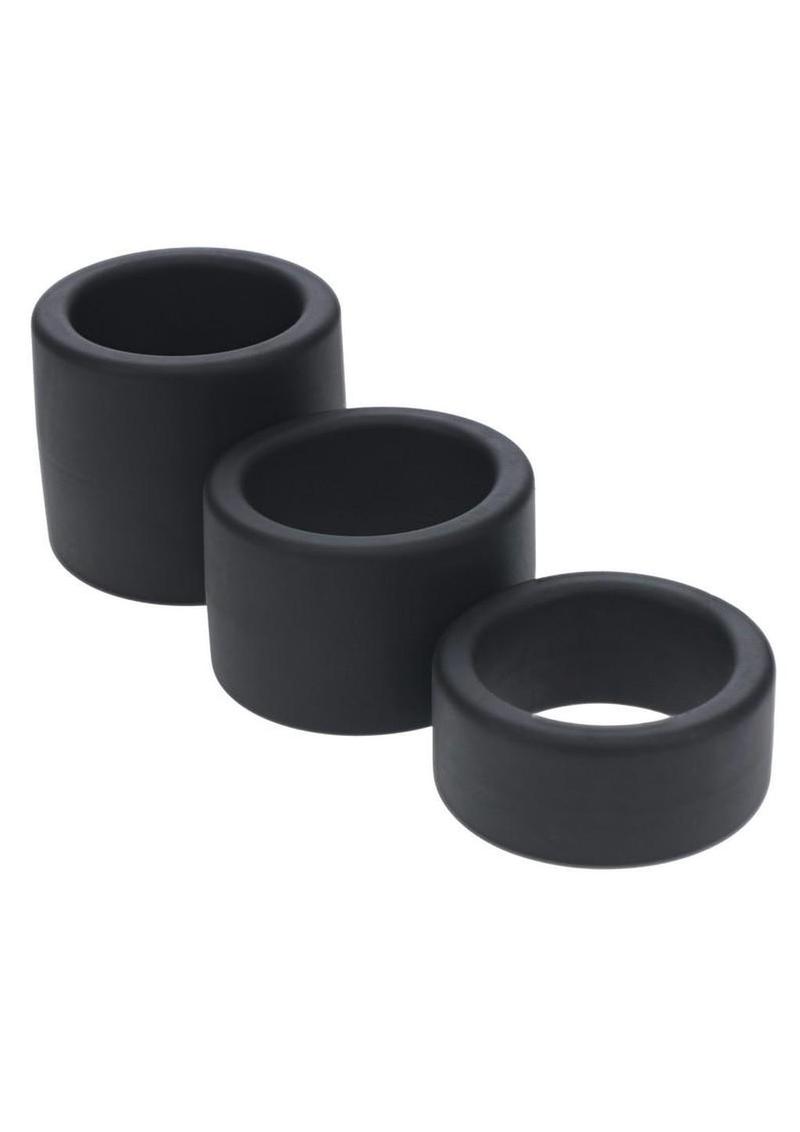 Levelz Liquid Silicone Ball Strap Set of 3 - (S,M,L) 34mm - Black