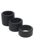 Levelz Liquid Silicone Ball Strap Set of 3 - (S,M,L) 34mm - Black