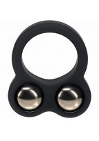 Levelz Liquid Silicone Double Weighted Ball Cock Ring - Black