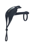 Levelz Adjustable Bunny Vibrating Rechargeable Silicone Lasso Cock Ring & Shaft loop - Black