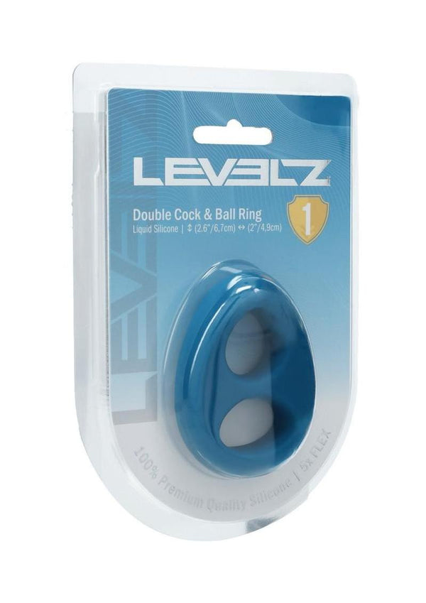 Levelz Double Liquid Silicone Cock & Ball Ring - Teal