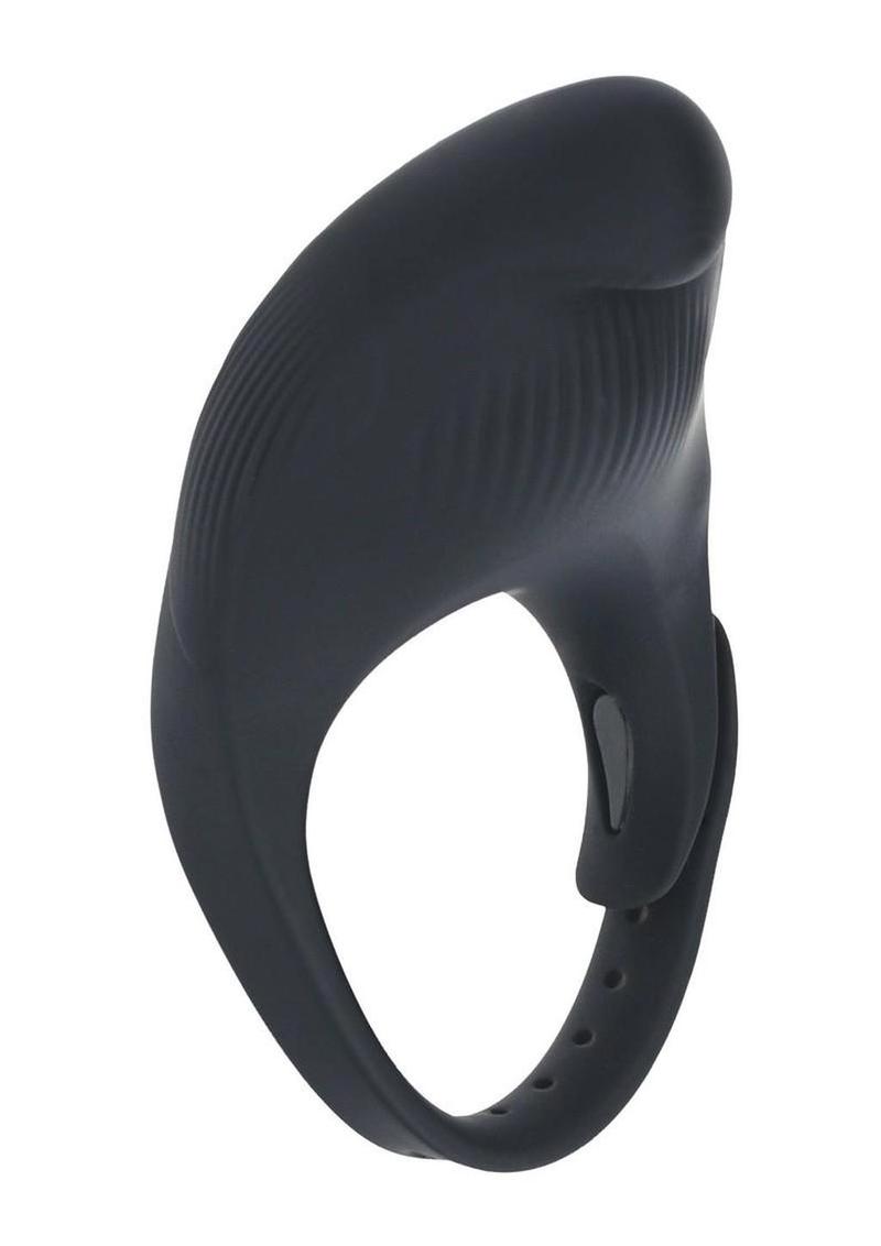 Levelz Adjustable Vibrating Silicone Rechargeable Cock Ring - Black