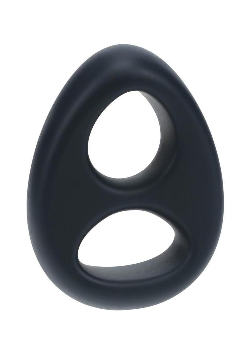 Levelz Double Liquid Silicone Cock & Ball Ring - Black