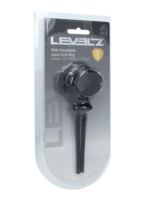 Levelz Detachable Wide Adjustable Silicone Lasso Cock Ring - 5mm - Black