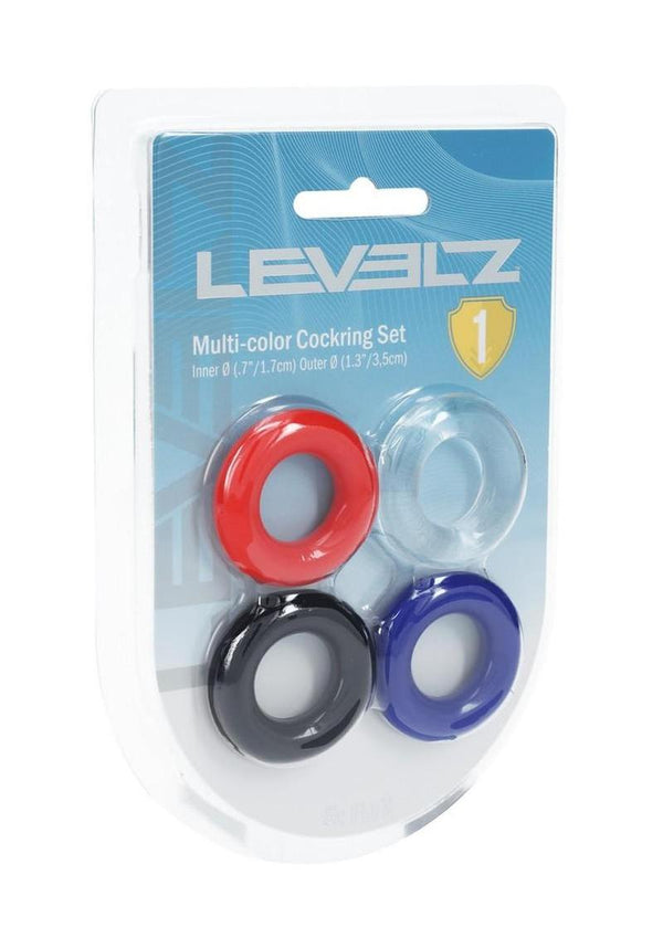 Levelz Colored Cock Rings (Set of 4) - Multiple Colors