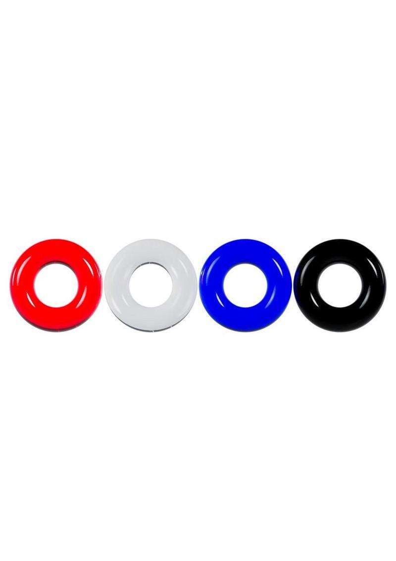 Levelz Colored Cock Rings (Set of 4) - Multiple Colors