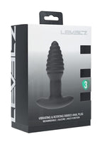 Levelz Vibrating & Rotating Ribbed Silicone Rechargeable Anal Plug with Remote Control - Black