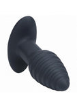Levelz Vibrating & Rotating Ribbed Silicone Rechargeable Anal Plug with Remote Control - Black
