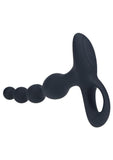 Levelz Beaded Vibrating Silicone Rechargeable Anal Plug with Remote Control - Black