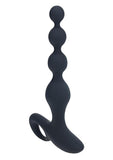 Levelz Beaded Vibrating Silicone Rechargeable Anal Plug with Remote Control - Black