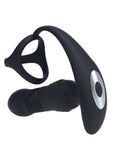 Levelz Vibrating & Thrusting Silicone Rechargeable Prostate Massager with Tri O Cock Ring - Black