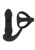 Levelz Vibrating & Thrusting Silicone Rechargeable Prostate Massager with Tri O Cock Ring - Black