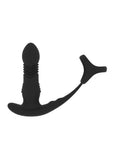 Levelz Vibrating & Thrusting Silicone Rechargeable Prostate Massager with Tri O Cock Ring - Black