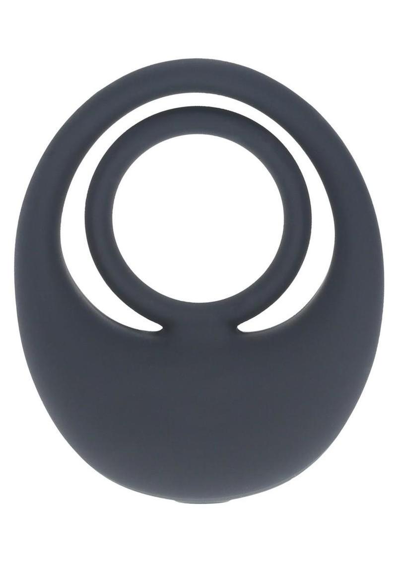 Levelz Vibrating Liquid Silicone Rechargeable Cock & Ball Ring - Black
