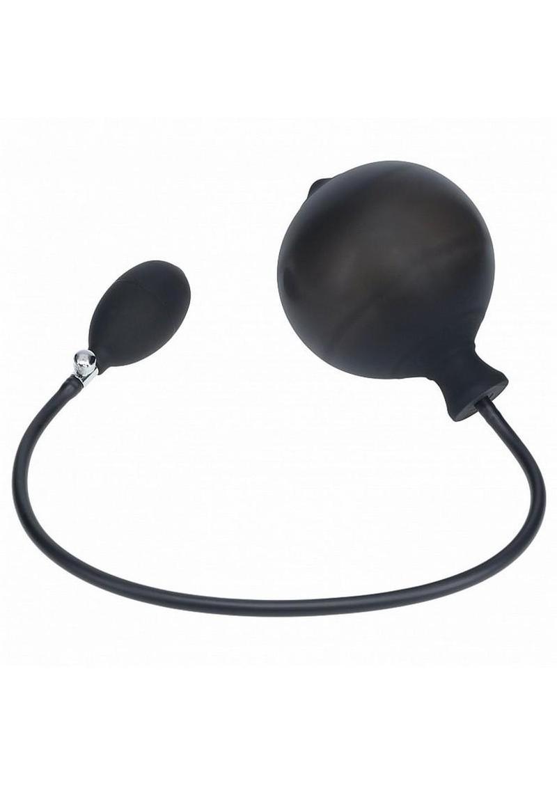 Levelz Ribbed Inflatable Silicone Anal Plug - Black