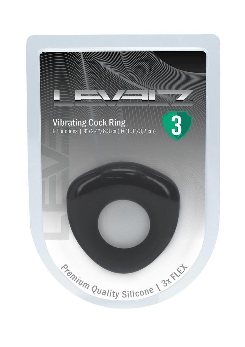 Levelz Sealed Liquid Silicone Rechargeable Vibrating Cock Ring - Black