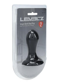 Levelz Single Rattle Liquid Silicone Anal Plug - Small - Black