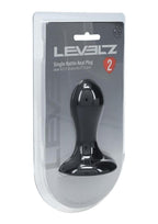 Levelz Single Rattle Liquid Silicone Anal Plug - Small - Black