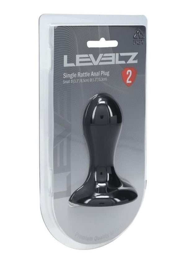Levelz Single Rattle Liquid Silicone Anal Plug - Small - Black