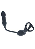 Levelz Vibrating & Thrusting Silicone Rechargeable Tri O Cock Ring with Prostate Stimulator - Black