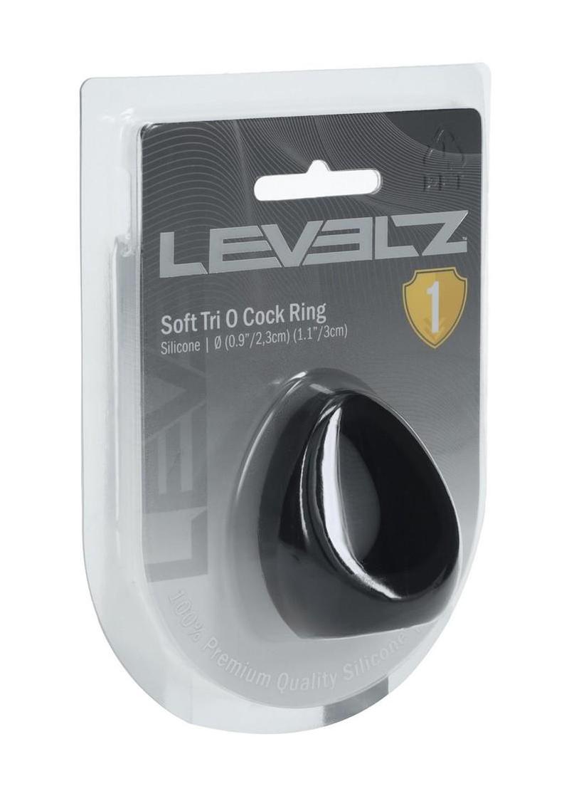 Levelz Soft Tri O Silicone Cock Ring - Black