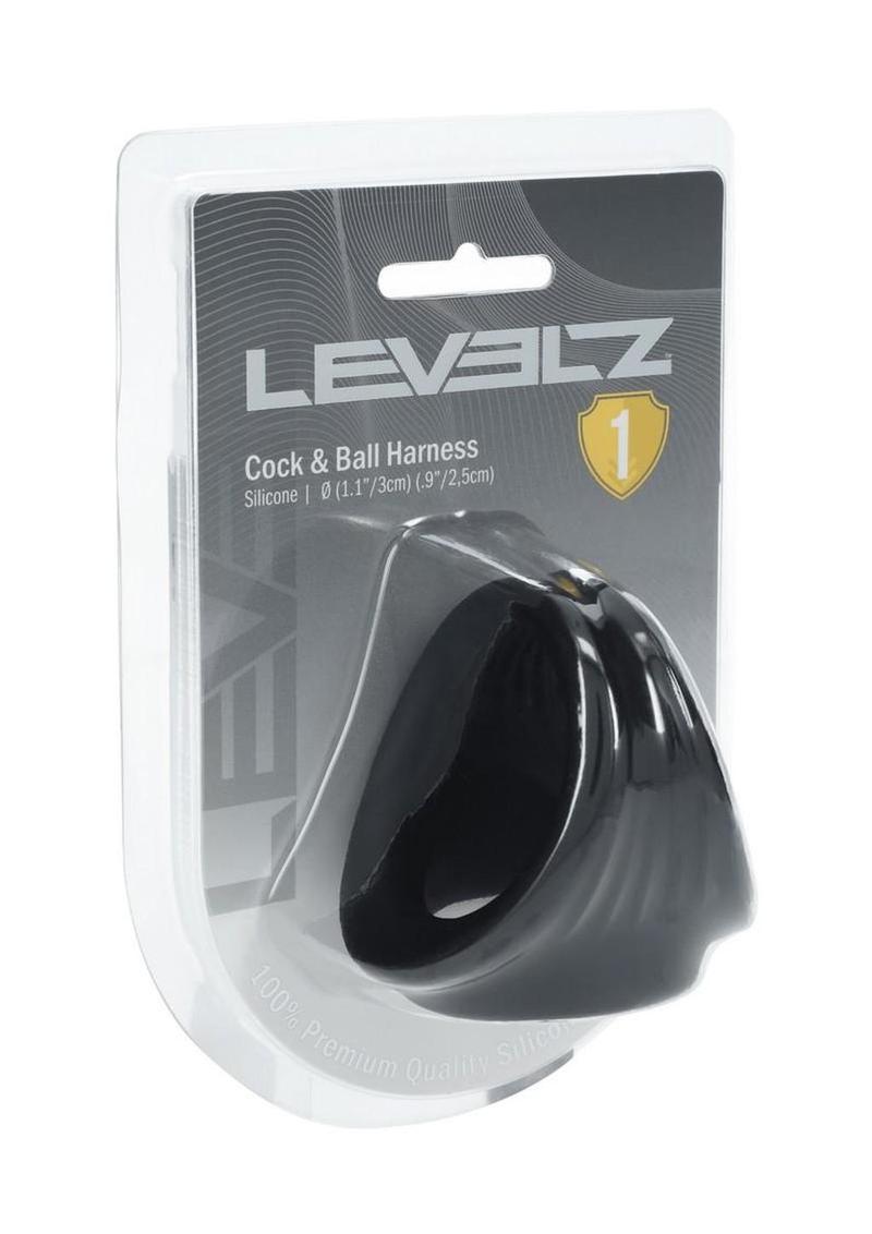Levelz Silicone Cock & Ball Harness - Black
