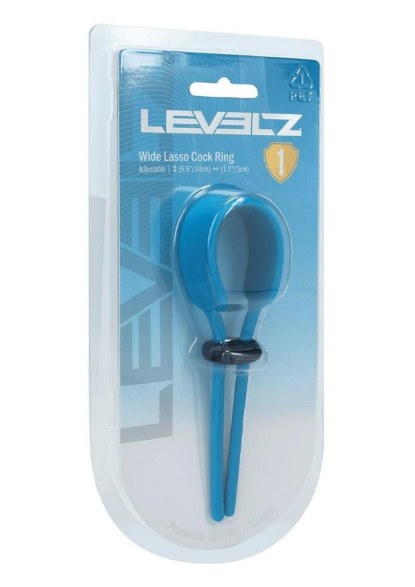 Levelz Wide Adjustable Silicone Lasso Cock Ring - 5mm - Teal