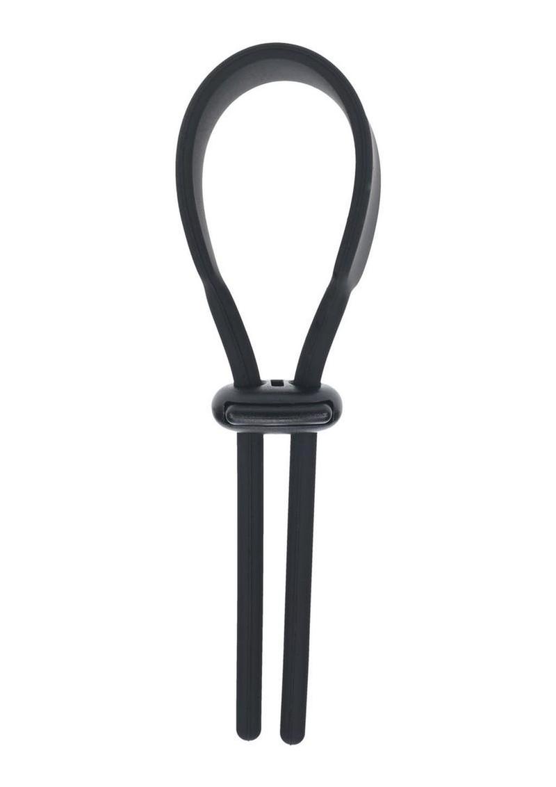 Levelz Wide Adjustable Silicone Lasso Cock Ring - 5mm - Black