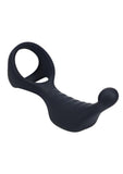 Levelz Vibrating Silicone Rechargeable Prostate Stimulator with Tri O Cock Ring - Black
