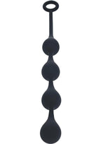 Levelz Waterdrop Silicone Anal Balls - Medium 30mm - Black