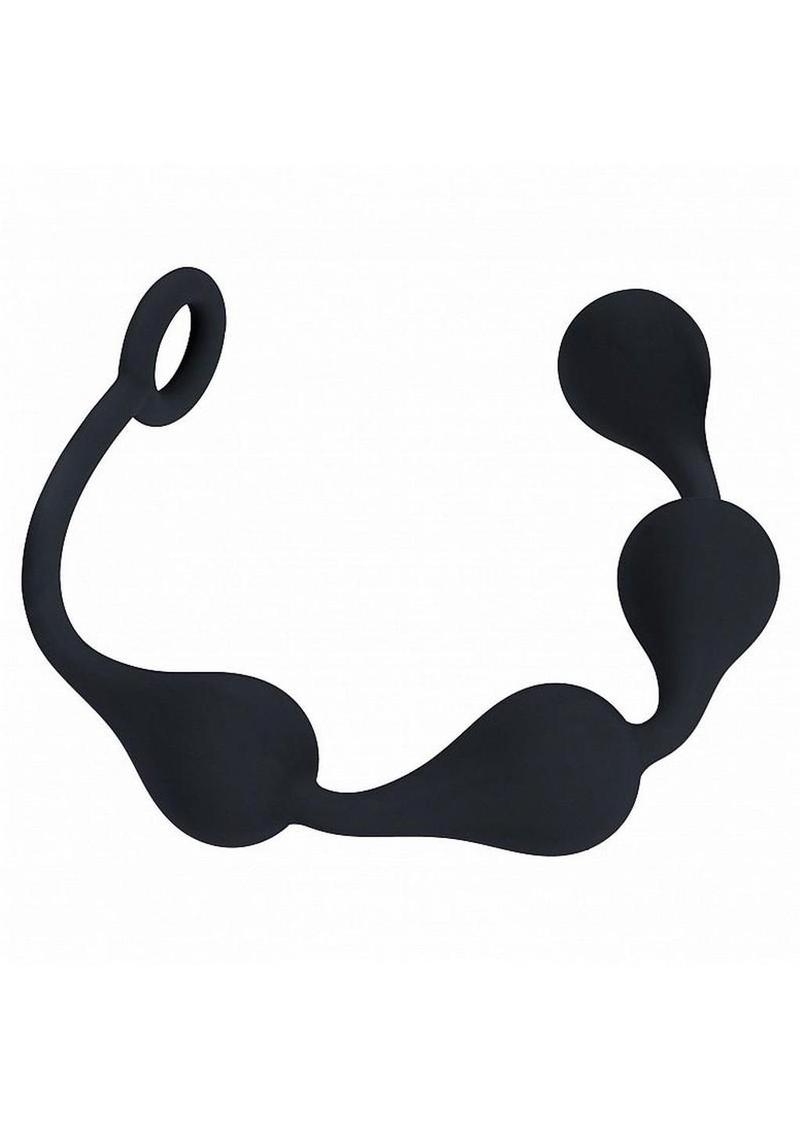 Levelz Waterdrop Silicone Anal Balls - Medium 30mm - Black