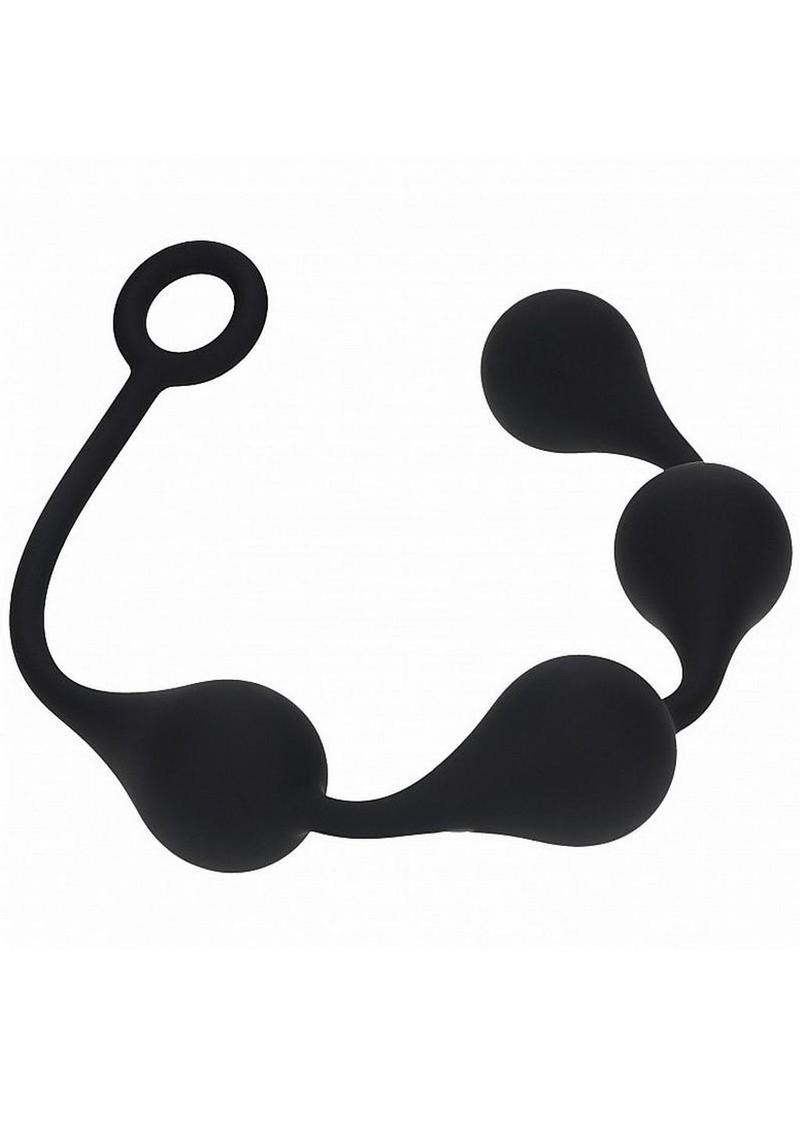 Levelz Waterdrop Silicone Anal Balls - Large 40mm - Black