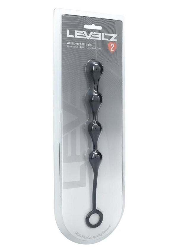 Levelz Waterdrop Silicone Anal Balls - Small 20mm - Black