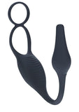 Levelz Vibrating Silicone Rechargeable Prostate Stimulator with Cock & Ball Ring - Black