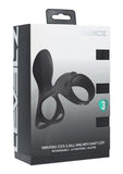Levelz Vibrating Silicone Rechargeable Cock & Ball Ring with Shaft Loop - Black