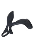 Levelz Vibrating Silicone Rechargeable Cock & Ball Ring with Shaft Loop - Black