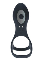 Levelz Vibrating Silicone Rechargeable Cock & Ball Ring with Shaft Loop - Black