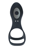 Levelz Vibrating Silicone Rechargeable Cock & Ball Ring with Shaft Loop - Black