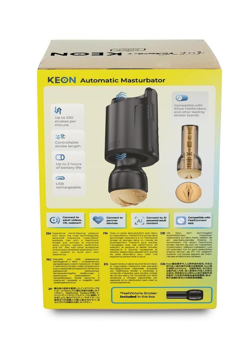 Kiiroo Keon Wifi & Feel Victoria Interactive Masturbator Combo Set - Pussy - Vanilla