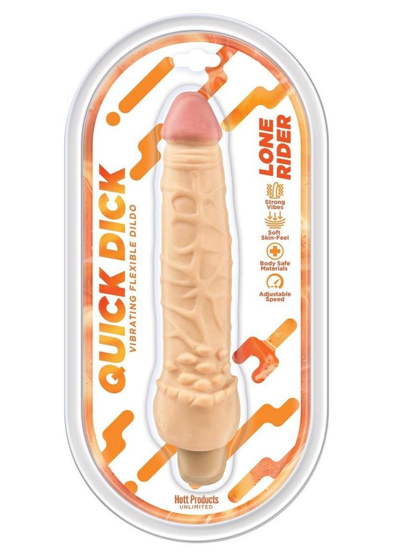 Lone Rider Quick Dick Vibrating Flex Dildo 6in - Vanilla