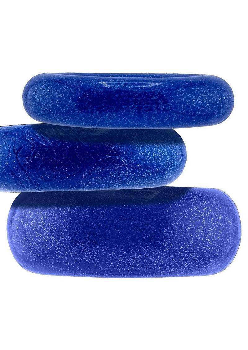 Oxballs Cockpack Multi Design Cockrings (3 Pack) - Blue Fire