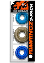 Oxballs Rimringz Multi Size Cock Rings (3 Pack) - Cool Blue